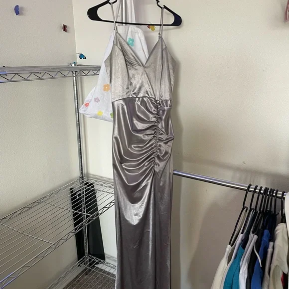 Macy's | Dresses | I Am Selling A Metallic Silver Prom Dress It Is Adorable  As Well As Flattering | Poshmark